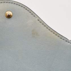 Dior Light Blue Leather Saddle Pouch