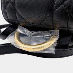 Dior Black Leather Caro Small Backpack