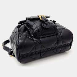 Dior Black Leather Caro Small Backpack