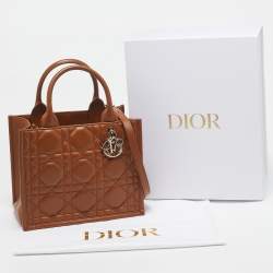Dior Brown Macrocannage Leather Small Book Tote