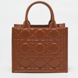 Dior Brown Macrocannage Leather Small Book Tote