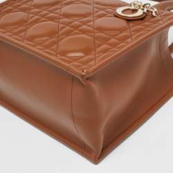 Dior Brown Macrocannage Leather Small Book Tote