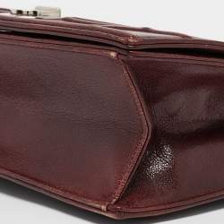 Pre Owned Dior Burgundy Leather Medium Diorama Flap Bag