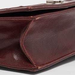 Pre Owned Dior Burgundy Leather Medium Diorama Flap Bag