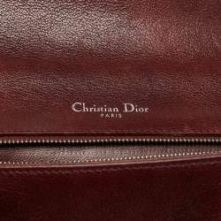 Pre Owned Dior Burgundy Leather Medium Diorama Flap Bag