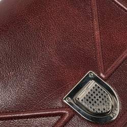 Pre Owned Dior Burgundy Leather Medium Diorama Flap Bag