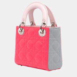 Dior Tricolor Lambskin Leather Mini Cannage Lady Dior Handbag