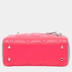 Dior Tricolor Lambskin Leather Mini Cannage Lady Dior Handbag