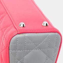Dior Tricolor Lambskin Leather Mini Cannage Lady Dior Handbag