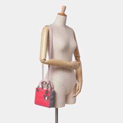 Dior Tricolor Lambskin Leather Mini Cannage Lady Dior Handbag