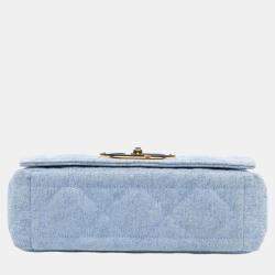 Dior Blue Denim Medium Caro Shoulder Bag