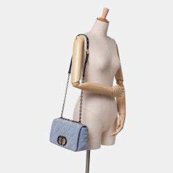 Dior Blue Denim Medium Caro Shoulder Bag