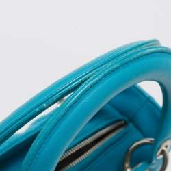 Dior Turquoise Blue Cannage Leather Medium Lady Dior Tote
