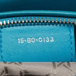 Dior Turquoise Blue Cannage Leather Medium Lady Dior Tote