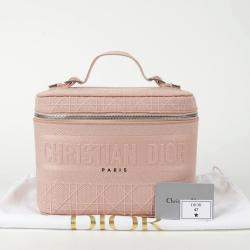 Dior Light Pink Canvas D Lite Vanity Case Bag