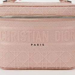 Dior Light Pink Canvas D Lite Vanity Case Bag