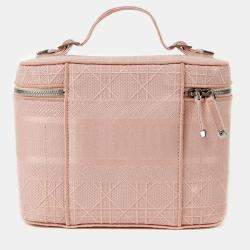Dior Light Pink Canvas D Lite Vanity Case Bag