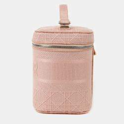 Dior Light Pink Canvas D Lite Vanity Case Bag