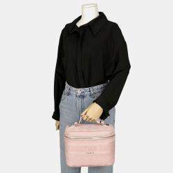 Dior Light Pink Canvas D Lite Vanity Case Bag