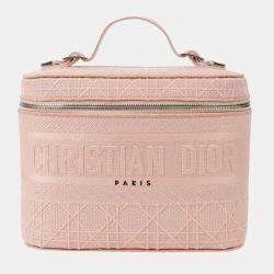 Dior Light Pink Canvas D Lite Vanity Case Bag