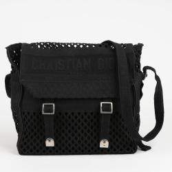 Christian Dior Black Diorcamp Mesh Messenger Bag