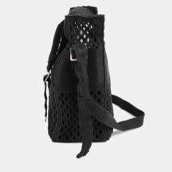 Christian Dior Black Diorcamp Mesh Messenger Bag