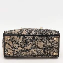 Dior Beige Toile de Jouy Voyage Embroidered Medium Lady D-Lite Tote