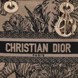 Dior Beige Toile de Jouy Voyage Embroidered Medium Lady D-Lite Tote