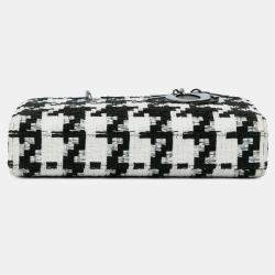 Dior Black White Canvas Macro Houndstooth Medium Lady D Joy Bag