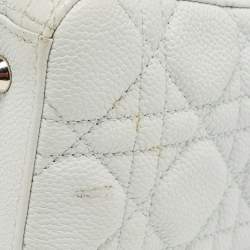 Pre Owned Dior Mint Green Cannage Leather Medium Lady Dior Tote