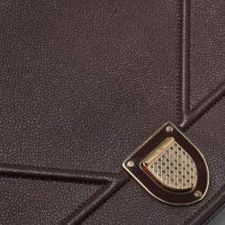 Dior Burgundy Leather Large Diorama Flap Shoulder Bag