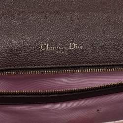 Dior Burgundy Leather Large Diorama Flap Shoulder Bag