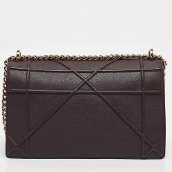Dior Burgundy Leather Large Diorama Flap Shoulder Bag