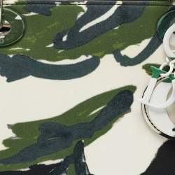 Dior Green Floral Graffiti Fabric Medium Lady Dior Tote