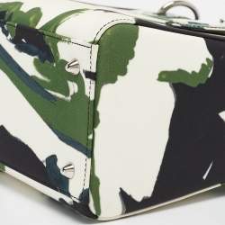 Dior Green Floral Graffiti Fabric Medium Lady Dior Tote