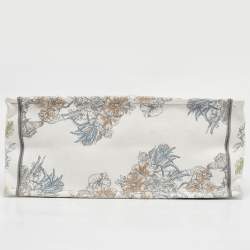 Dior Grey/Multicolor Embroidered Canvas Lucky Star Large Book Tote