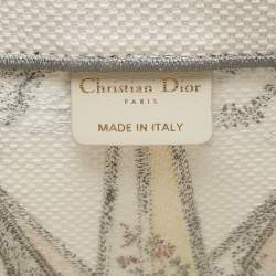 Dior Grey/Multicolor Embroidered Canvas Lucky Star Large Book Tote