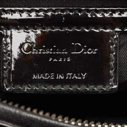Dior Black Cannage Patent Leather Large Lady Dior Tote