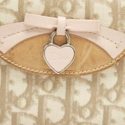 Pre Owned Dior Beige Oblique Coated Canvas and Leather Romantique Compact Wallet