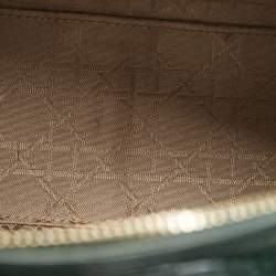 Pre Owned Dior Green Cannage Patent Leather Medium Lady Dior Tote