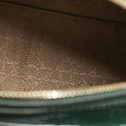 Pre Owned Dior Green Cannage Patent Leather Medium Lady Dior Tote