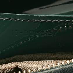 Pre Owned Dior Green Cannage Patent Leather Medium Lady Dior Tote