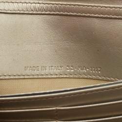 Pre Owned Dior Pale Gold Leather Diorama Wallet on Chain