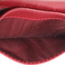 Pre Owned Dior Red Patent Leather Lady Dior Card Holder