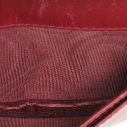 Pre Owned Dior Red Patent Leather Lady Dior Card Holder