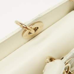 Pre Owned Dior White Cannage Leather Medium Lady D-Joy Tote