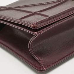 Pre Owned Dior Burgundy Leather Medium Diorama Flap Shoulder Bag