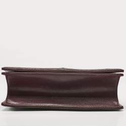 Pre Owned Dior Burgundy Leather Medium Diorama Flap Shoulder Bag