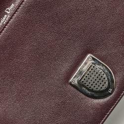 Pre Owned Dior Burgundy Leather Medium Diorama Flap Shoulder Bag