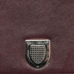 Pre Owned Dior Burgundy Leather Medium Diorama Flap Shoulder Bag